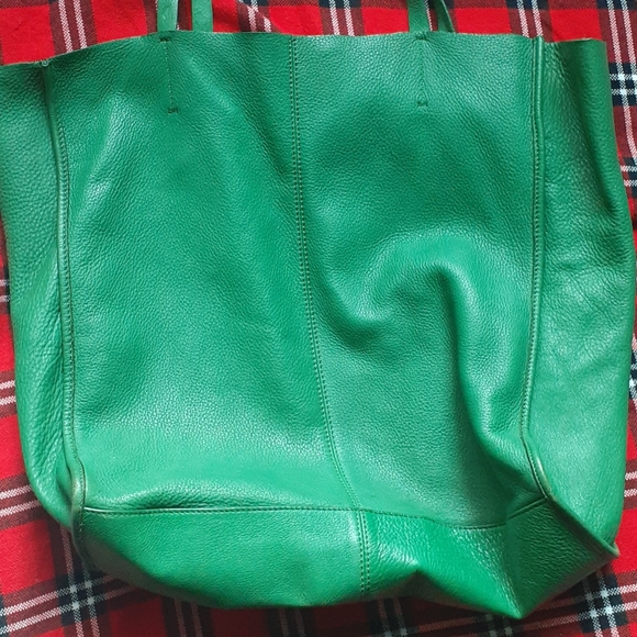 GAP Leather Large Tote Bag Green - Picture 2 of 7